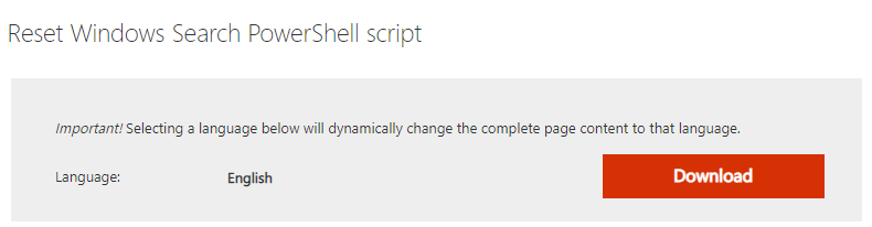 Descarga de Windows Search Powershell Script