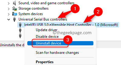 Диспечер на устройства Деинсталиране на USB устройство Мин