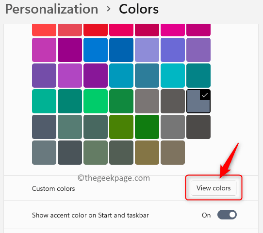 Personalizacija Boje Prilagođene boje Prikaz boja Min