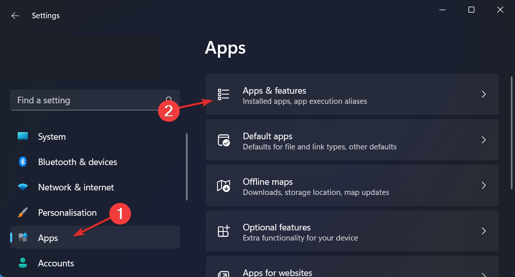 apps-features-section pašalinkite wsl windows 11