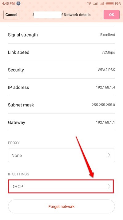 Коригирайте получаването на грешка в IP адреса в устройства с Android