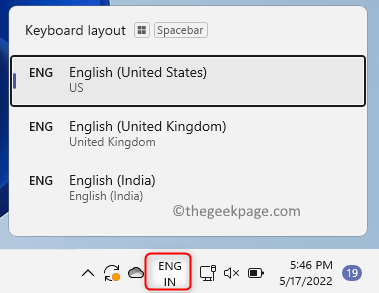 Bara de limbă pe bara de activități Modificare folosind bara de spațiu Windows Min