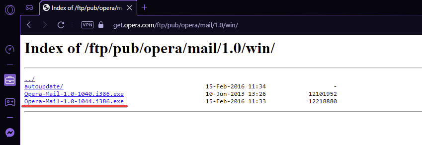 Επιλέξτε το σύνδεσμο Opera-mail-1044.