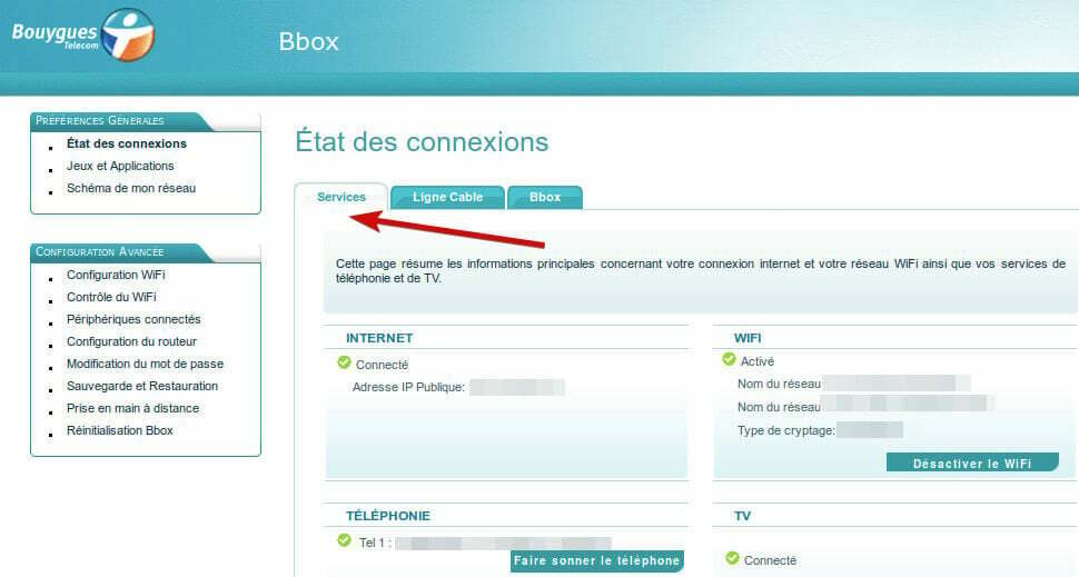Промяна на коментари на IP адреса на кутията Bouygues