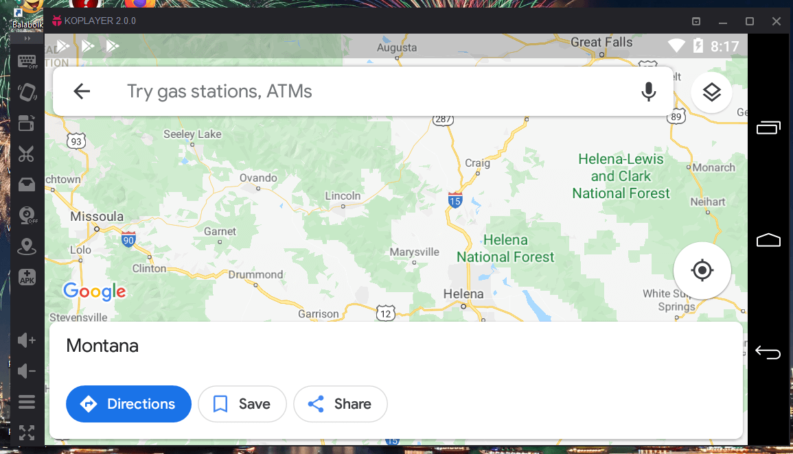 Карти Google в емуляторі KoPlayer Завантажте Google Maps для Windows 10