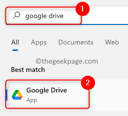 Starten Sie Google Drive Min