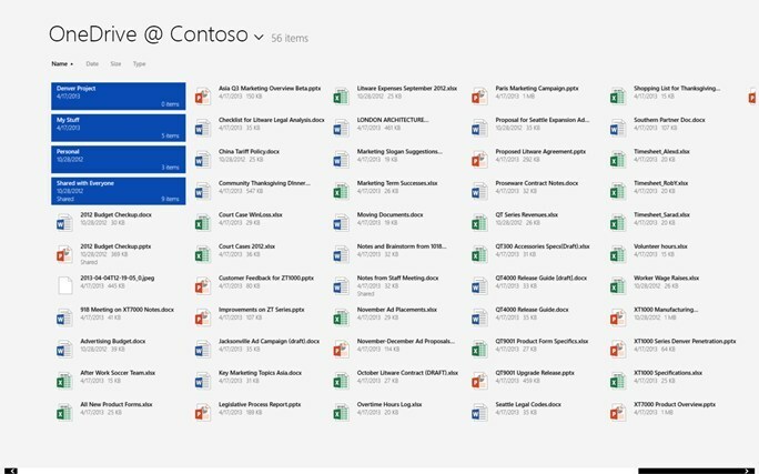 Windows 8, 10 App OneDrive for Business זמין להורדה