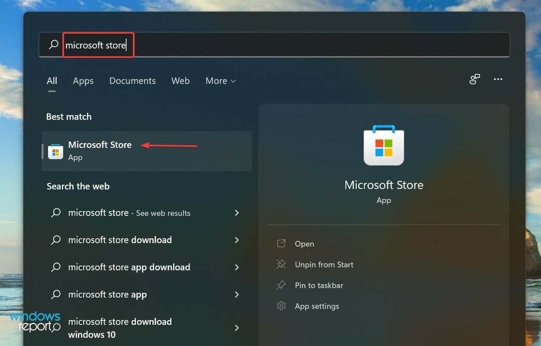 Luncurkan Microsoft Store untuk memperbaiki ekstensi hevc yang tidak berfungsi di windows 11