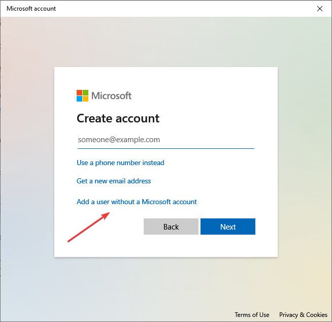 senza account Microsoft