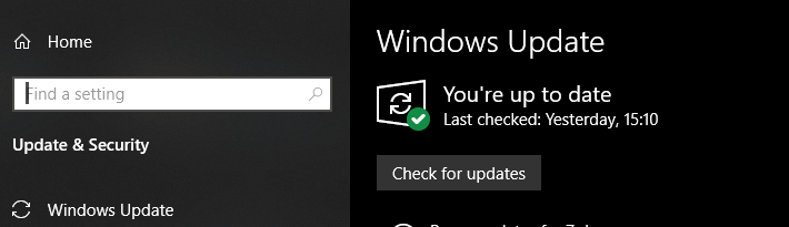 Windows frissítési képernyő