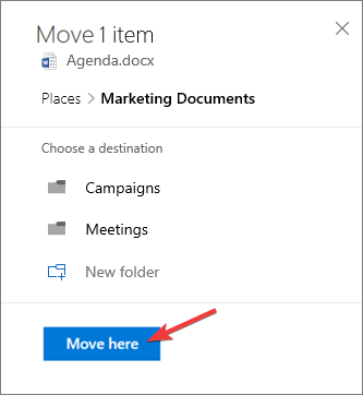 OneDrive Mozgás ide