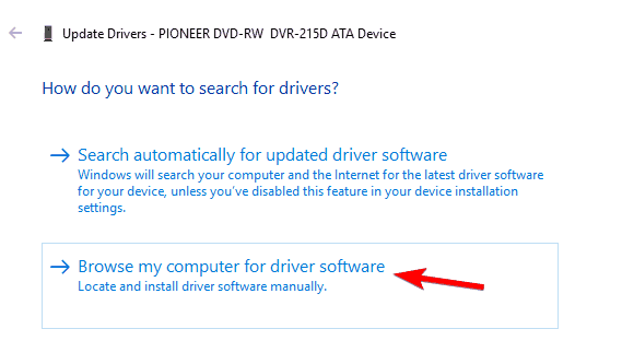 Windows 10 नहीं चला रहे ड्राइवर सॉफ़्टवेयर DVD के लिए मेरा कंप्यूटर ब्राउज़ करें
