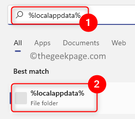Windows-Suche Localappdata Min