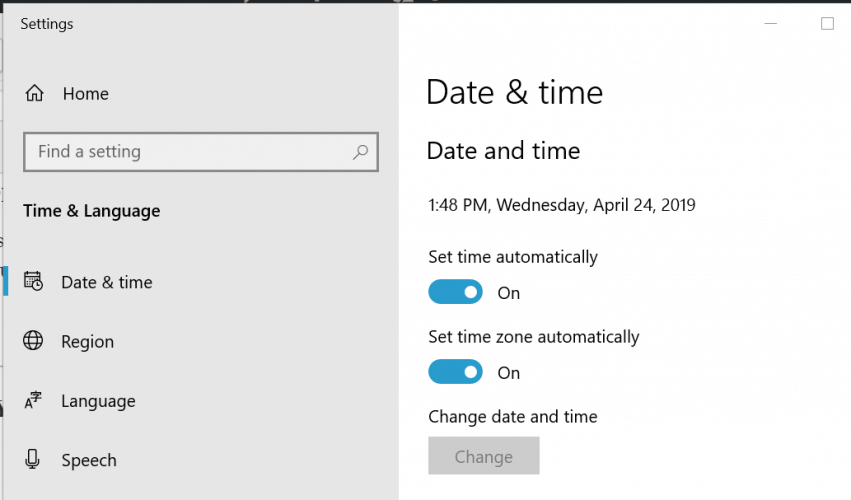 Indstil tidszone og dato - Windows 10
