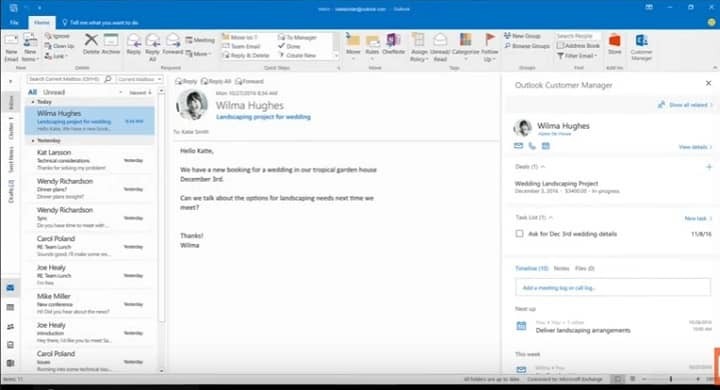 Den nya Outlook Customer Manager-funktionen håller reda på dina kundinteraktioner