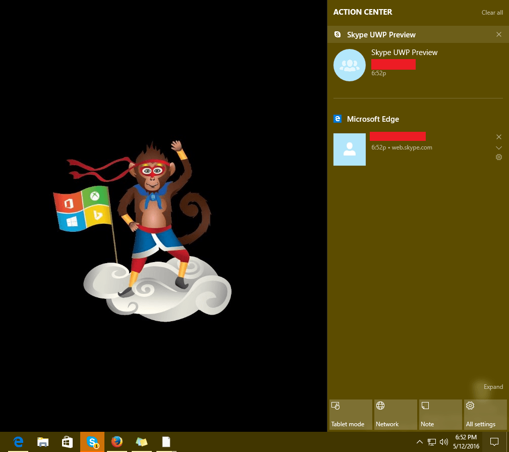 Microsoft Edge-meddelande
