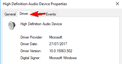لا يعمل رمز مستوى الصوت في نظام التشغيل Windows 10 الافتراضي لبرنامج تشغيل الصوت لجهاز التشغيل