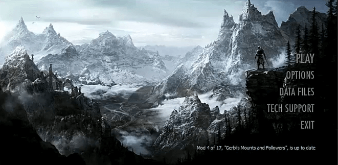 Finestra di avvio di Skyrim Skyrim Impossibile inizializzare il rendering