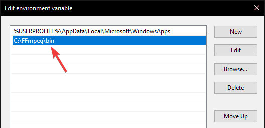 добавить новый путь ffmpeg windows 10 как скачать и установить