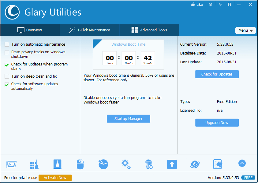 برنامج Captura de pantalla de Glary Utility Pro