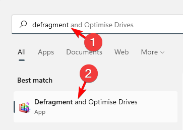 zoek naar Drives defragmenteren en optimaliseren