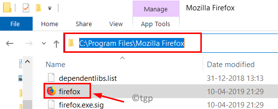 Min. „Firefox“ programos kelias
