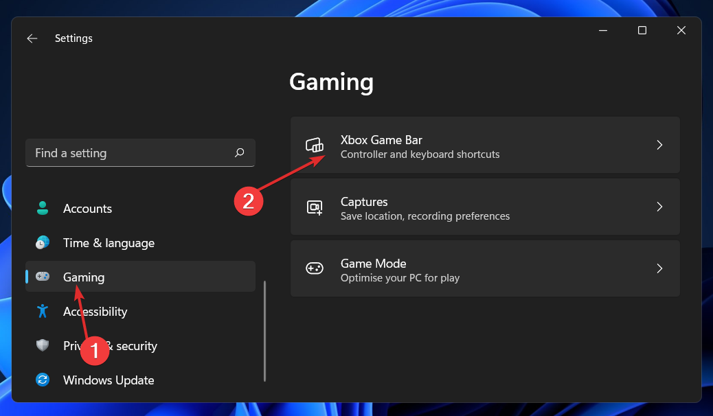 gaming-xboxgamebar pašalinkite xbox žaidimų juostą windows 11