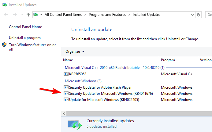 Fehler beim Initialisieren von Direct3D mit den aktuellen Einstellungen Deinstallation von Updates Windows 10