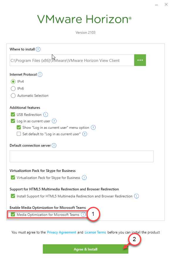 Optimizaciones de medios de acuerdo e instalación mínima