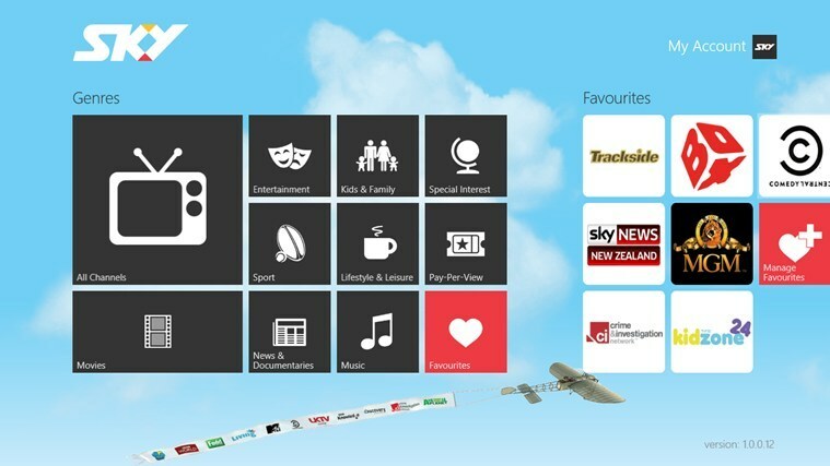 אפליקציית Sky Go עבור Windows 8, 10 לכאורה על הכרטיסים, תפורסם בקרוב
