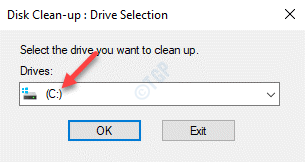 Избор на устройство за почистване на диска C Drive Ok