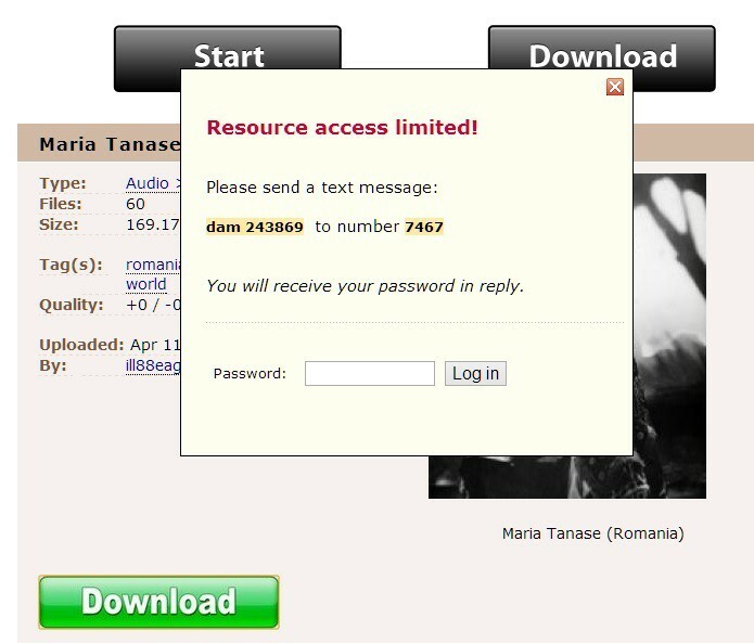 詐欺に注意してください：The Pirate Bay'Resource Access Limited '