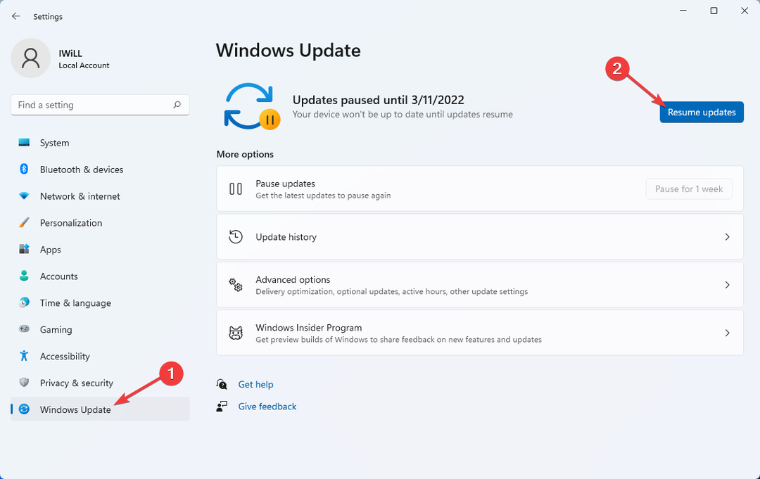 Aktualisieren Sie Windows, um den pfn-Fehler in Windows 11 zu beheben