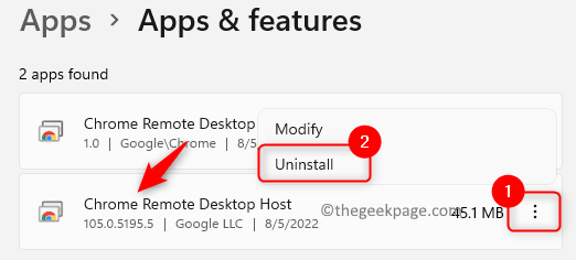 Verwijderen Chrome Remote Desktop Host Min