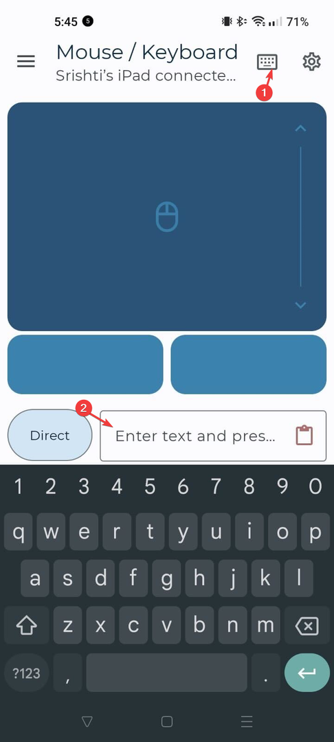 Pilih ikon Keyboard