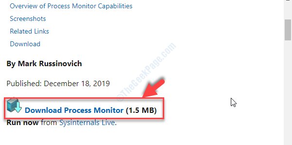 Offizielle Microsoft Download-Seite Download Process Monitor