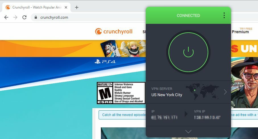 Kullanıcı Özel İnternet Erişimi (PIA VPN) Crunchyroll'da hızlanıyor