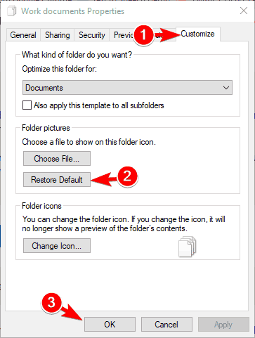 personalizza la scheda alcune miniature che non mostrano Windows 10