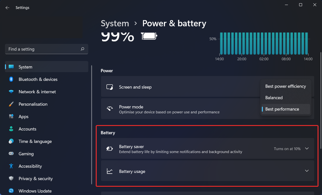 baterie Windows 11 dynamická obnovovací frekvence nefunguje