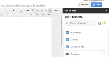 Complemento de Docs Builder en Google Docs