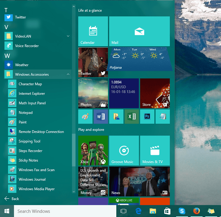 Como encontrar acessórios para Windows no Windows 10