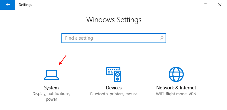 Innstillinger System Windows 10