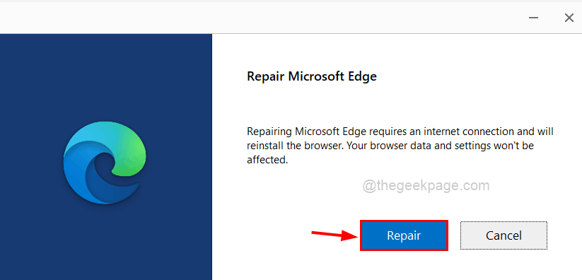 Cliquez sur Réparer Edge 11zon