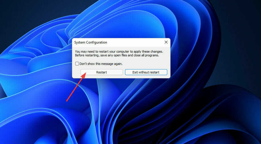 Restartēt pogu Windows 11 razer synapse neizdevās instalēt