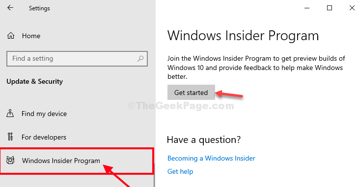 Asetukset Windowsin sisäpiiriohjelma Aloita min