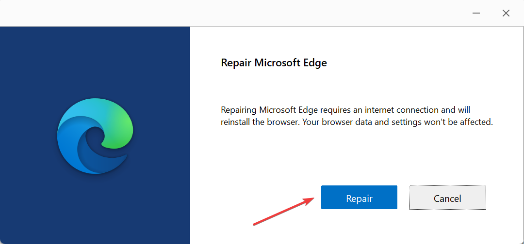 réparation pour réparer Microsoft Edge en cas de gel