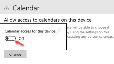 Desactivar el acceso al calendario para este dispositivo