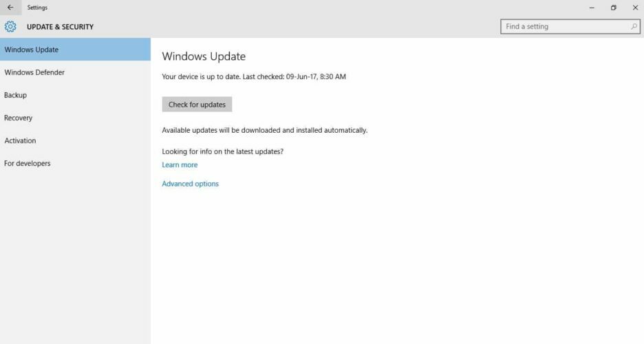 tarkista päivitykset Kaiuttimet lakkaavat toimimasta Windows 10