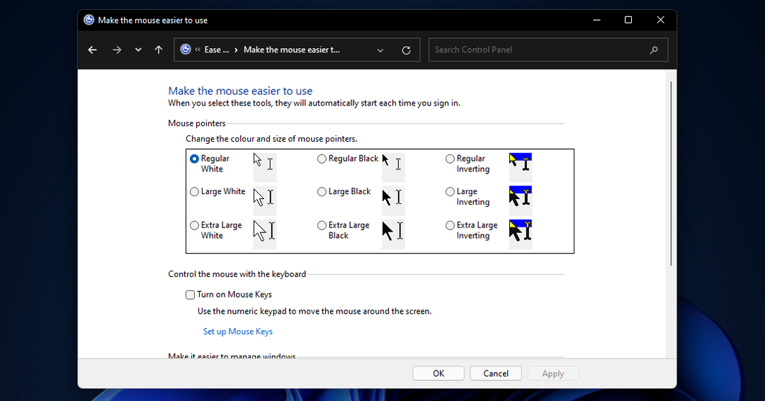 Kā mainīt peles kursora krāsu sistēmā Windows 11