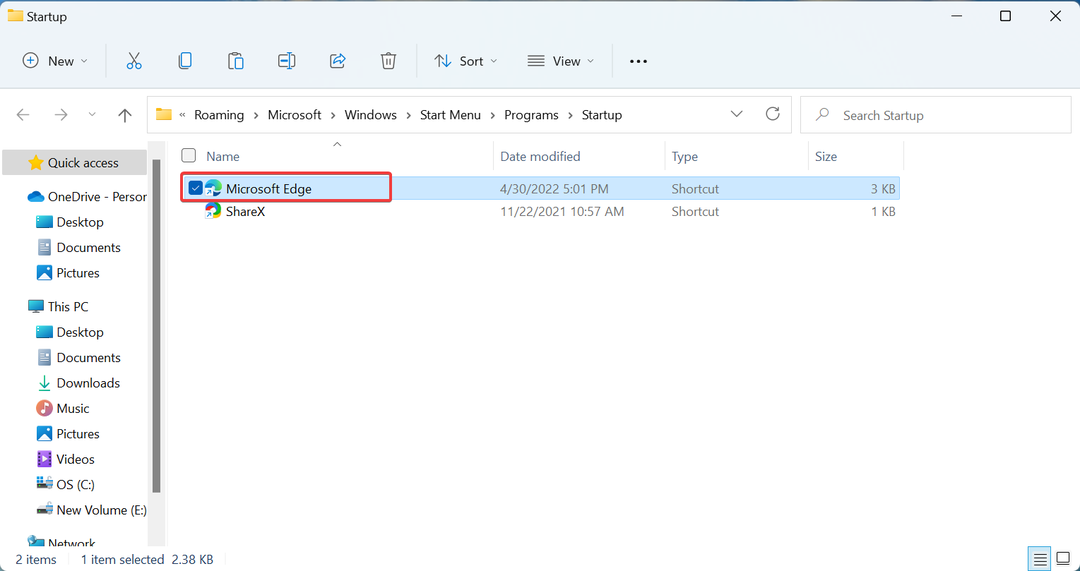 Διαγραφή για να σταματήσει το άνοιγμα του Microsoft Edge κατά την εκκίνηση των Windows 11